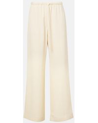 TOTEME - High-Rise Wide-Leg Pants - Lyst