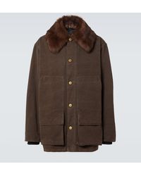 Prada - Shearling-Collar Jacket - Lyst