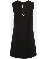 Valentino - Crepe Couture Vgold Minidress - Lyst