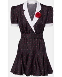 Rodarte - Printed Silk Twill Minidress - Lyst