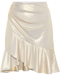 Balmain - Exclusivo en Mytheresa – minifalda de lamé con volantes - Lyst