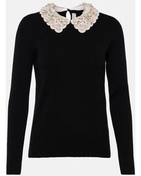 Carolina Herrera - Embellished Wool Sweater - Lyst