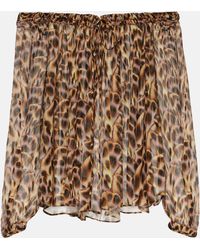 Isabel Marant - Vutti Printed Off-shoulder Blouse - Lyst