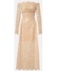 Rabanne - Sequined Off-Shoulder Lace Maxi Dress - Lyst