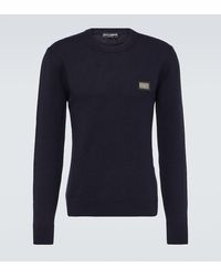 Dolce & Gabbana - Pullover in lana e cashmere con logo - Lyst