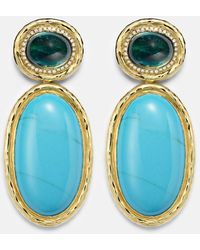 Octavia Elizabeth - Bermuda 18Kt Drop Earrings With, Tourmaline, And Diamonds - Lyst