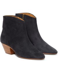 Isabel Marant Dacken Suede Ankle Boots - Blue