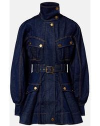 Zimmermann - Luna Belted Denim Minidress - Lyst