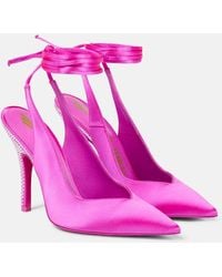 The Attico - Venus Embellished Satin Pumps - Lyst