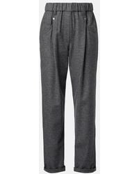 Brunello Cucinelli - Gerade Hose Aus Wolle Und Kaschmir - Lyst