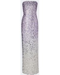 Jenny Packham - Lucille Sequined Strapless Gown - Lyst