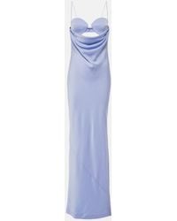 Alex Perry - Cutout Draped Satin Crepe Gown - Lyst