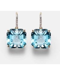 Mateo - Ohrringe Aus 14Kt Gelbgold Mit Diamanten Und Topas - Lyst