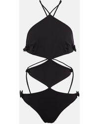 Valentino - Bow-embellished Halterneck Swimsuit - Lyst
