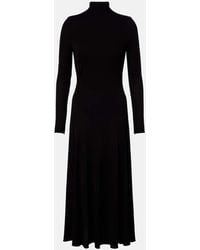 Alaïa - Vestido Midi Heart De Jersey Con Abertura - Lyst