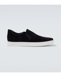 Manolo Blahnik - Nadores Suede Slip-On Sneakers - Lyst