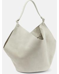 KHAITE - Tote Lotus Medium Aus Veloursleder - Lyst