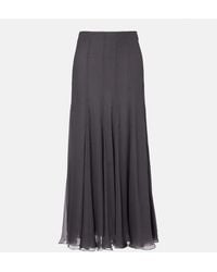 Chloé - Paneled High-Rise Silk Muslin Maxi Skirt - Lyst