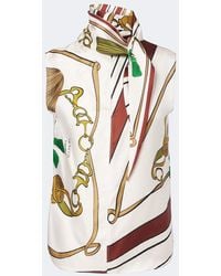 Dorothee Schumacher - Cosmic Funghi Printed Tie-Neck Silk Twill Top - Lyst
