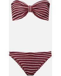 Hunza G - Jean Striped Bandeau Bikini - Lyst