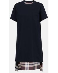 Sacai - Paneled Cotton Jersey T-Shirt Dress - Lyst