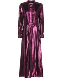 Burberry Metallic Silk-blend Maxi Dress - Multicolour