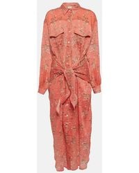 Isabel Marant - Anesy Printed Cotton And Silk Shirt Dress - Lyst