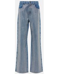 GIUSEPPE DI MORABITO - Embellished High-rise Wide-leg Jeans - Lyst