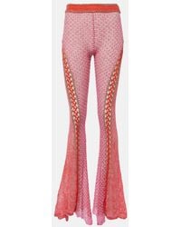 Roberta Einer - Open-Knit Cotton Flared Trousers - Lyst