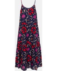 Velvet - Kate Printed Cotton And Silk Maxi Dress - Lyst