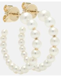 Sophie Bille Brahe - Marco 14kt Gold And Pearl Hoop Earrings - Lyst