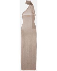 AYA MUSE - Scarf-Detail Lame Maxi Dress - Lyst