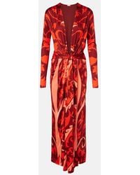 Johanna Ortiz - Gathered Printed Jersey Midi Dress - Lyst