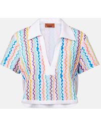 Missoni - Zigzag Printed Terry Jersey Crop Top - Lyst