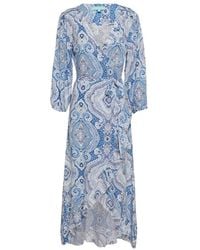 Melissa Odabash - Robe Portefeuille Midi Taylor Imprimee - Lyst