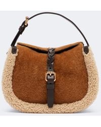 Etro - Pony Small Shearling Top-Handle Bag - Lyst