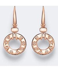 Pomellato - Iconica 18Kt Rose Hoop Earrings With Diamonds - Lyst