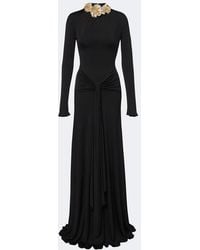 David Koma - Draped Floral-Applique Gown - Lyst