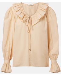 Chloé - Ruffled Cotton Voile Blouse - Lyst