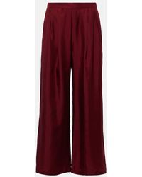 Asceno - Pantalones Palazzo Isola De Sarga De Seda - Lyst