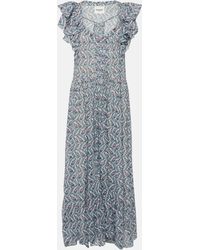 Isabel Marant - Godralia Printed Cotton Midi Dress - Lyst