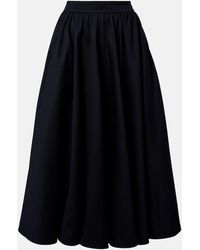 Patou - Pleated Cotton Midi Skirt - Lyst
