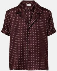 Saint Laurent - Printed Silk Shirt - Lyst