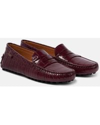 Tod's - Gommino Croc-Effect Leather Driving Shoes - Lyst