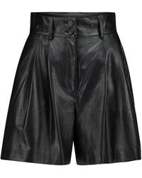 high rise leather shorts