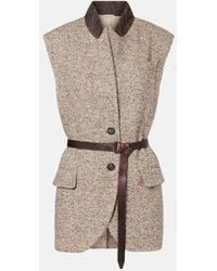 Brunello Cucinelli - Belted Wool And Silk-Blend Vest - Lyst