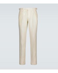 Incotex Slim-fit Linen Trousers - Natural