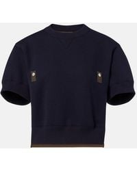 Sacai - Cotton-Blend And Twill Sweatshirt - Lyst