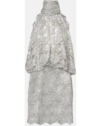 The Attico - Vestido Corto De Encaje Con Cuello Alto - Lyst