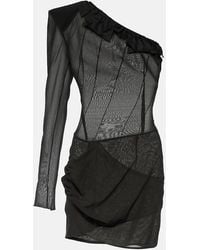 The Mannei - Sofia One-Shoulder Silk-Blend Minidress - Lyst